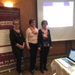 Conférence à Dijon, 14/03/2018, Mme Mosnier, Présidente Soroptimist, M.F. Festeau, déléguée Amadys Côte d'Or, P. Boilletot, Coordinatrice Scientifique