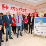 24/09/2018 - remise du chèque Neurodon 2018 à la FRC par Carrefour - Paris - avec E. Bassi au milieu, délégué général AMADYS